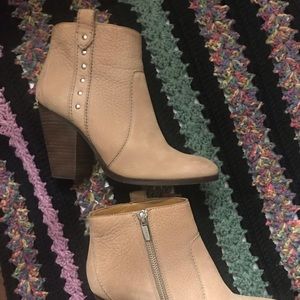 Tan coach ankle boots